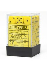 Chessex CHX25802 Opaque: 12mm D6 Yellow/Black (36)