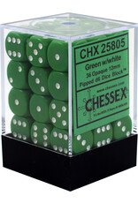 Chessex CHX25805 Opaque: 12mm D6 Green/White (36)