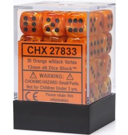 Chessex CHX27833 Vortex: 12mm D6 Orange/Black (36)