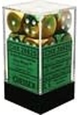 Chessex CHX26625 Gemini: 16mm D6 Gold Green/White (12)