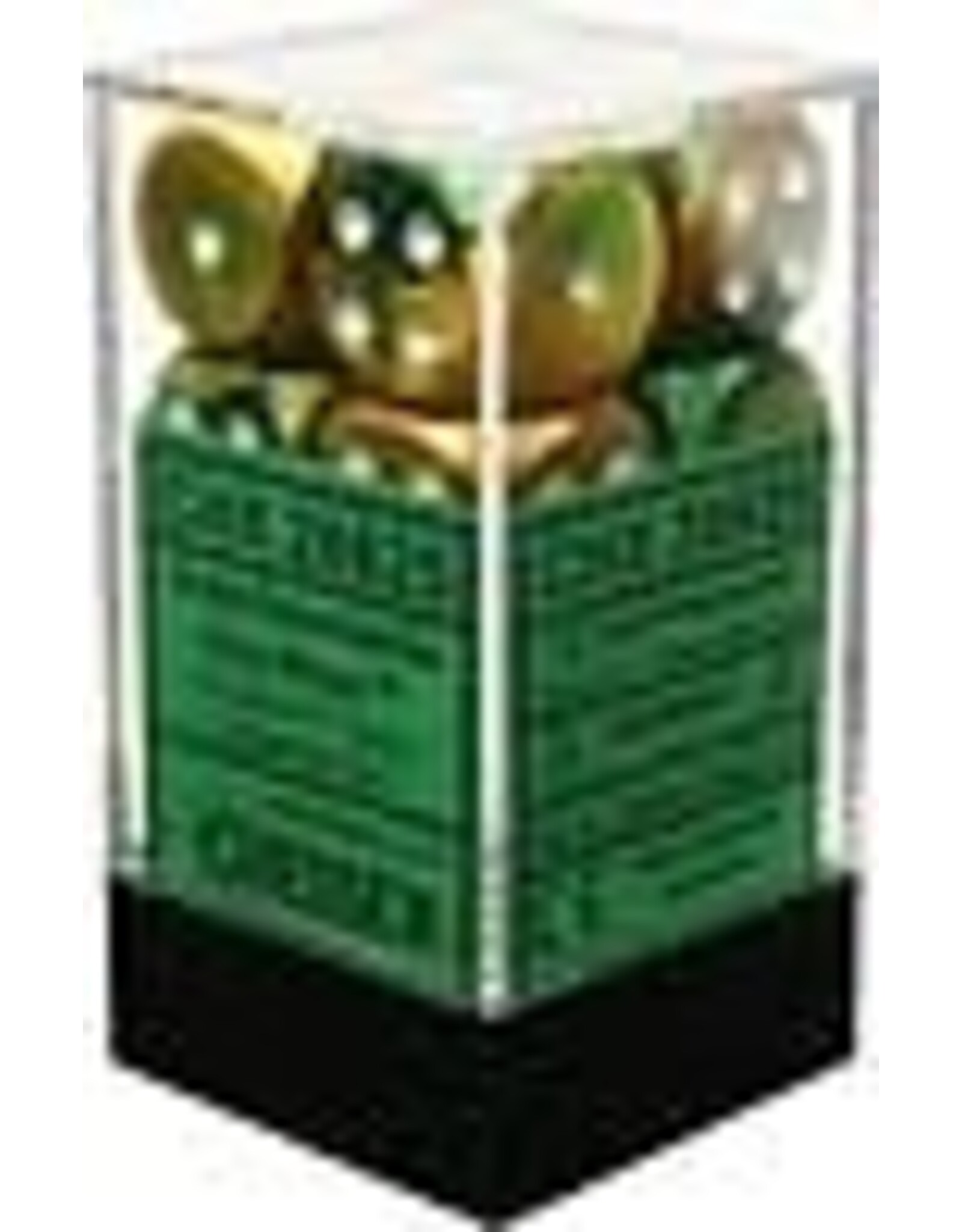 Chessex CHX26625 Gemini: 16mm D6 Gold Green/White (12)