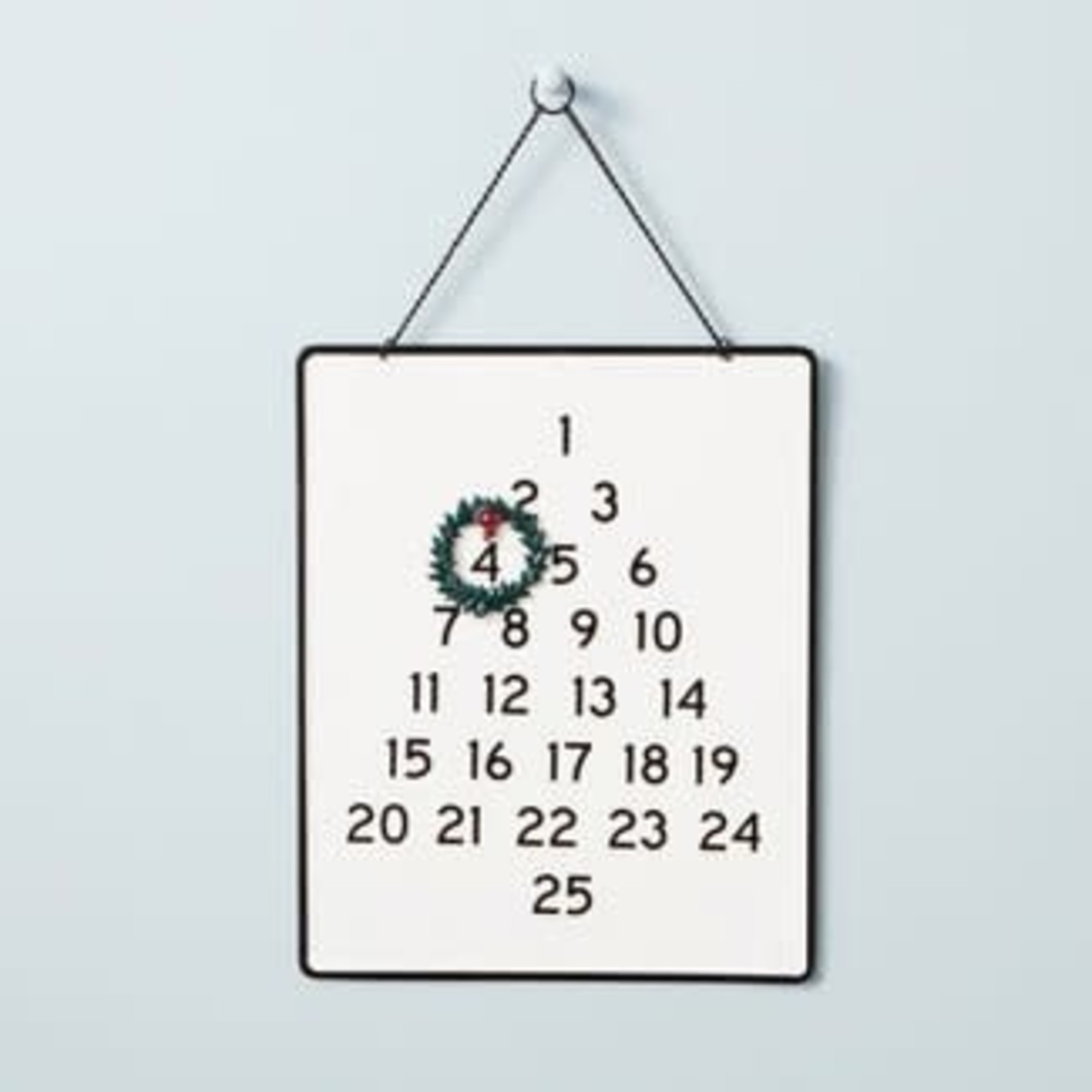 Metal Advent Calendar with Wreath Magnet Black/Cream - Hearth & Hand™ with Magnolia