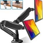 Dual Monitor Stand - Adjustable Dual Monitor Arm Desk Mount for 13 to 27 Inch Screens(Hold 4.4 to 17.6lbs)