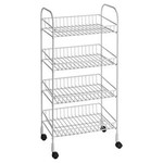 ClosetMaid 4 Tier Wire Utility Cart White
