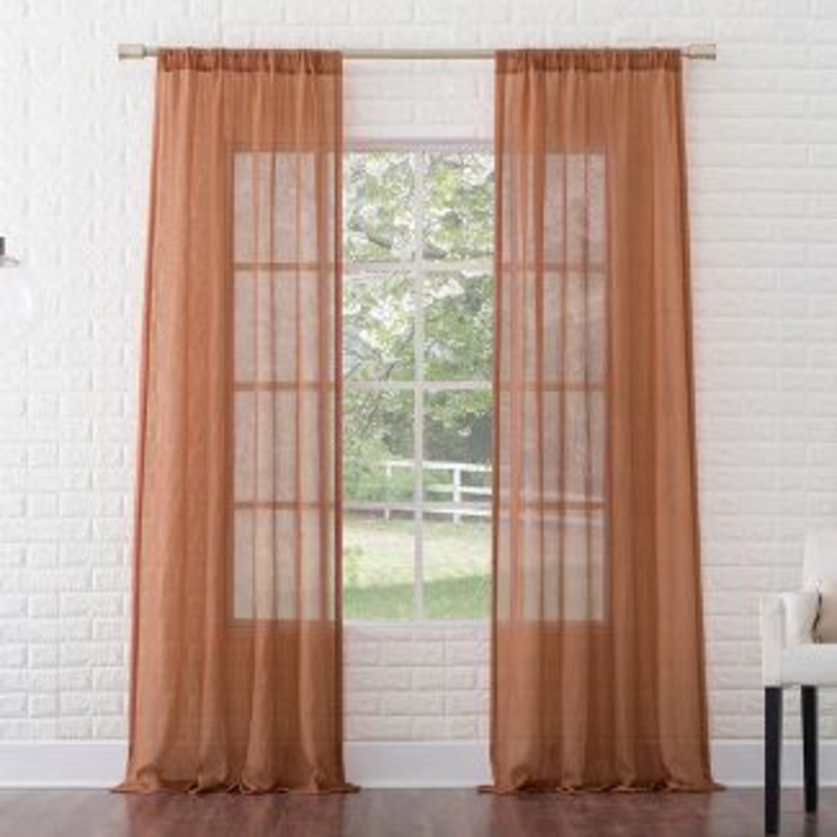 Avril Crushed Textured Semi-Sheer Rod Pocket Curtain Panel - No. 918 size 84'' x 50''**
