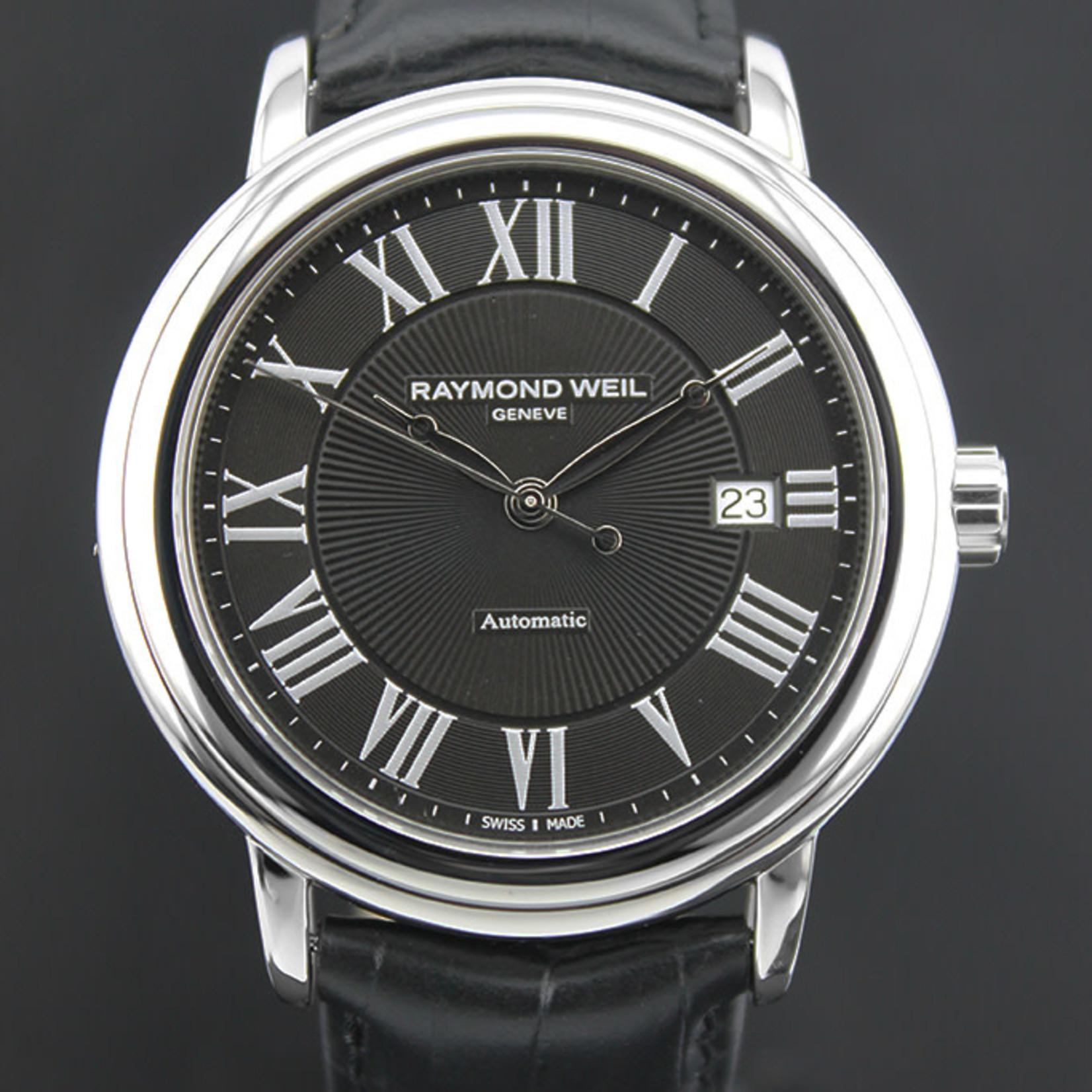 Raymond Weil Men's Black Dial Watch *Grade B (Fine scratches on Bezel 2847-STC-00209