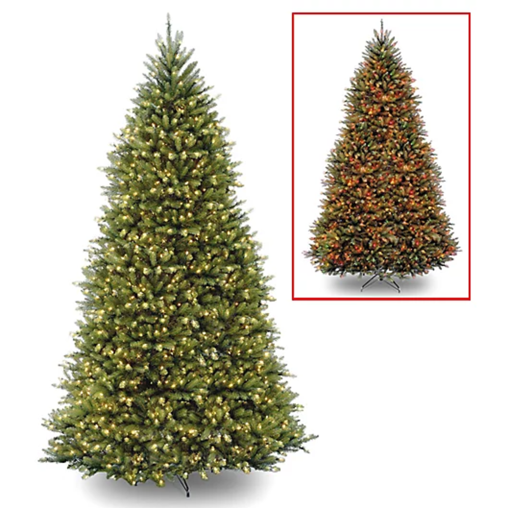 National Tree Company 12-Foot Pre-Lit LED Dunhill Fir Artificial Christmas Tree