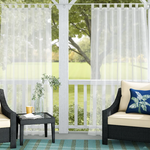Bayport Appleton Solid Sheer Outdoor Tab Top Single Curtain Panel**