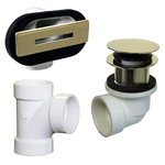 Linear Plumber's Pack 4" Leg Tub Drain with Overflow