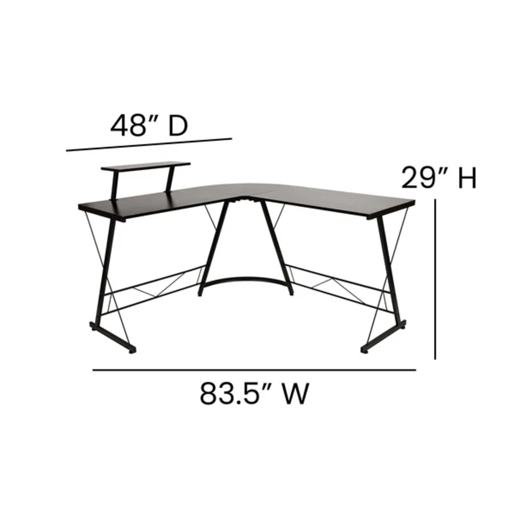 Azaiah L-Shape Desk (White) *Some Minor Scratches on Left Surface