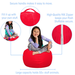 Kids Stuffed Animal Storage Bean Bag Cover (comes with Filling) -Medium 27"