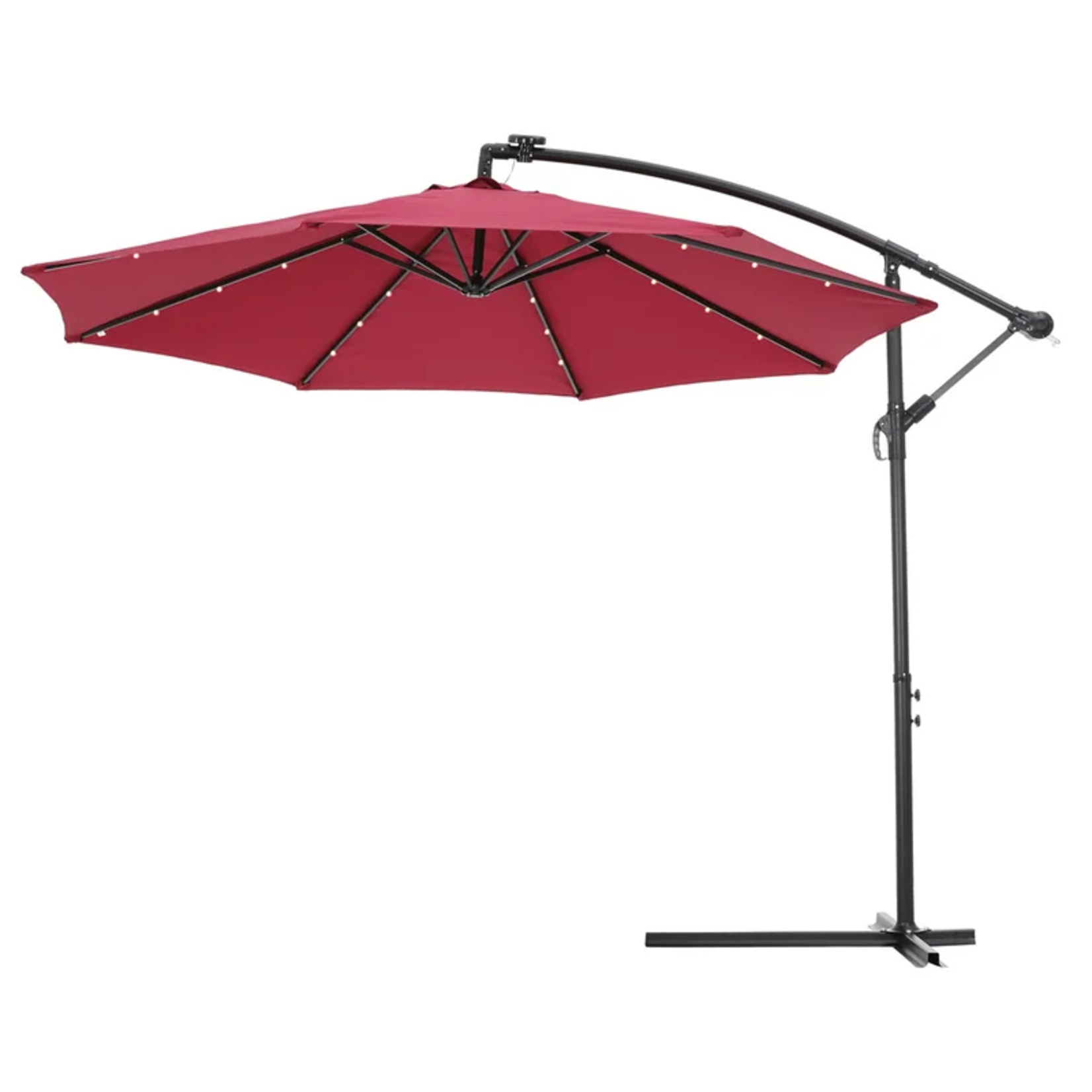 9.5' Lighted Cantilever Umbrella with X Base (Weights not Included)**