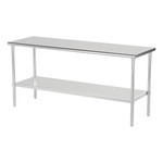 Trinity EcoStorage 72 in. x 24 in. Stainless Steel NSF Kitchen Utility Table with Adjustable Bottom Shelf
