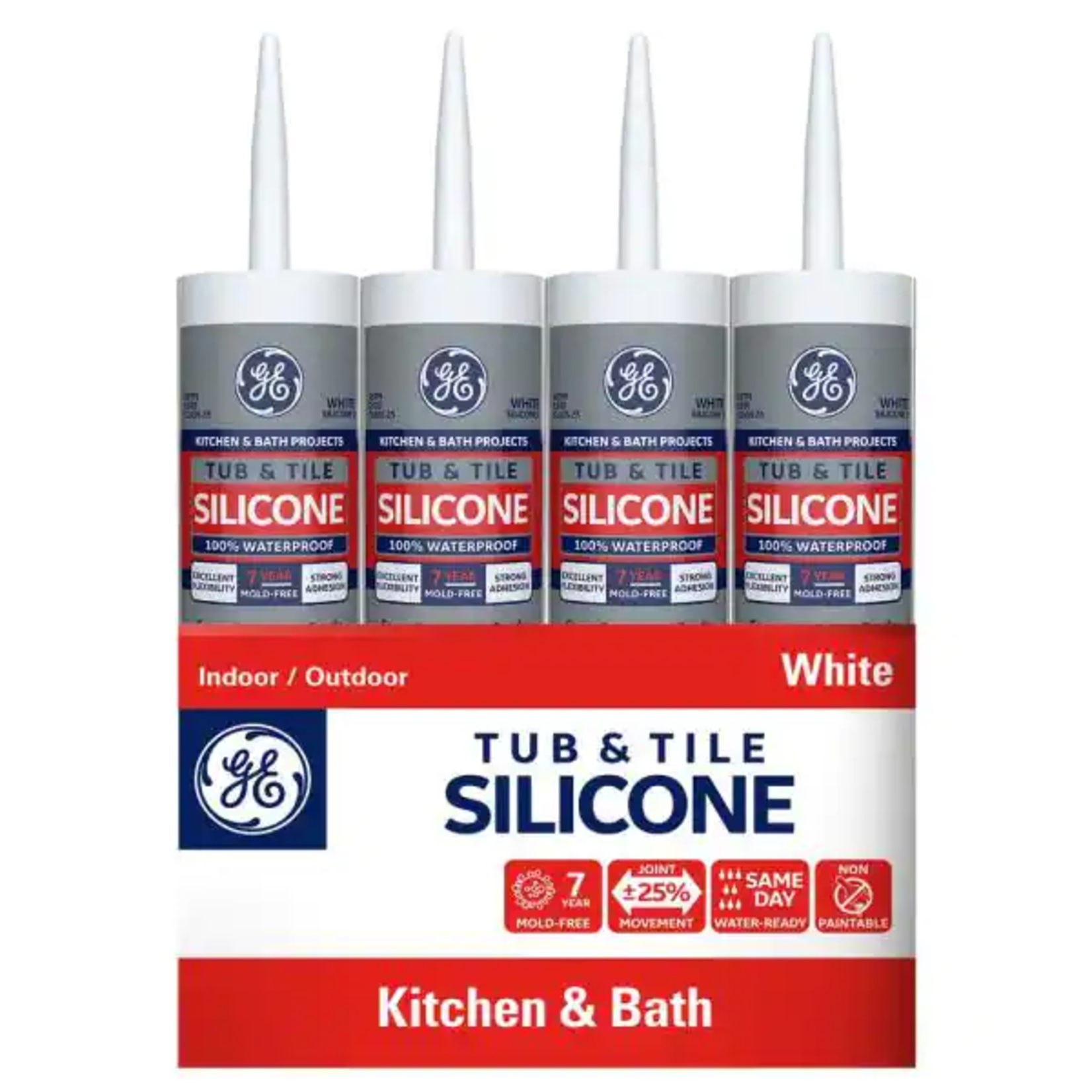 GE Tube & Tile Silicone Sealant 12 Pack White