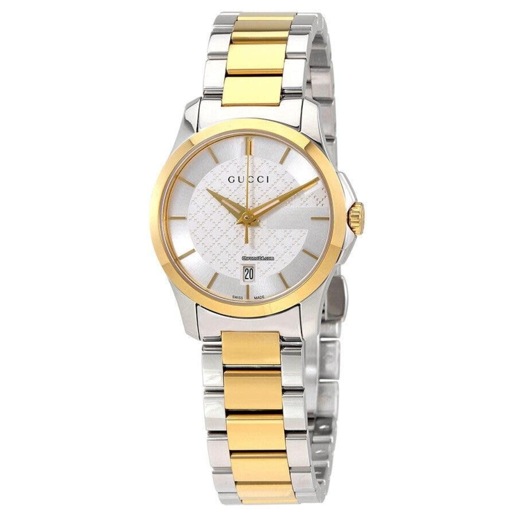 Women's G-Timeless 2-Toned Silver Dial Watch Quartz Mineral Crystal YA126531 *Grade A