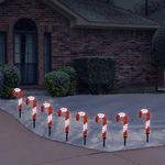 CANDY CANE PATHWAY LED LAWN STAKES 8 PC
