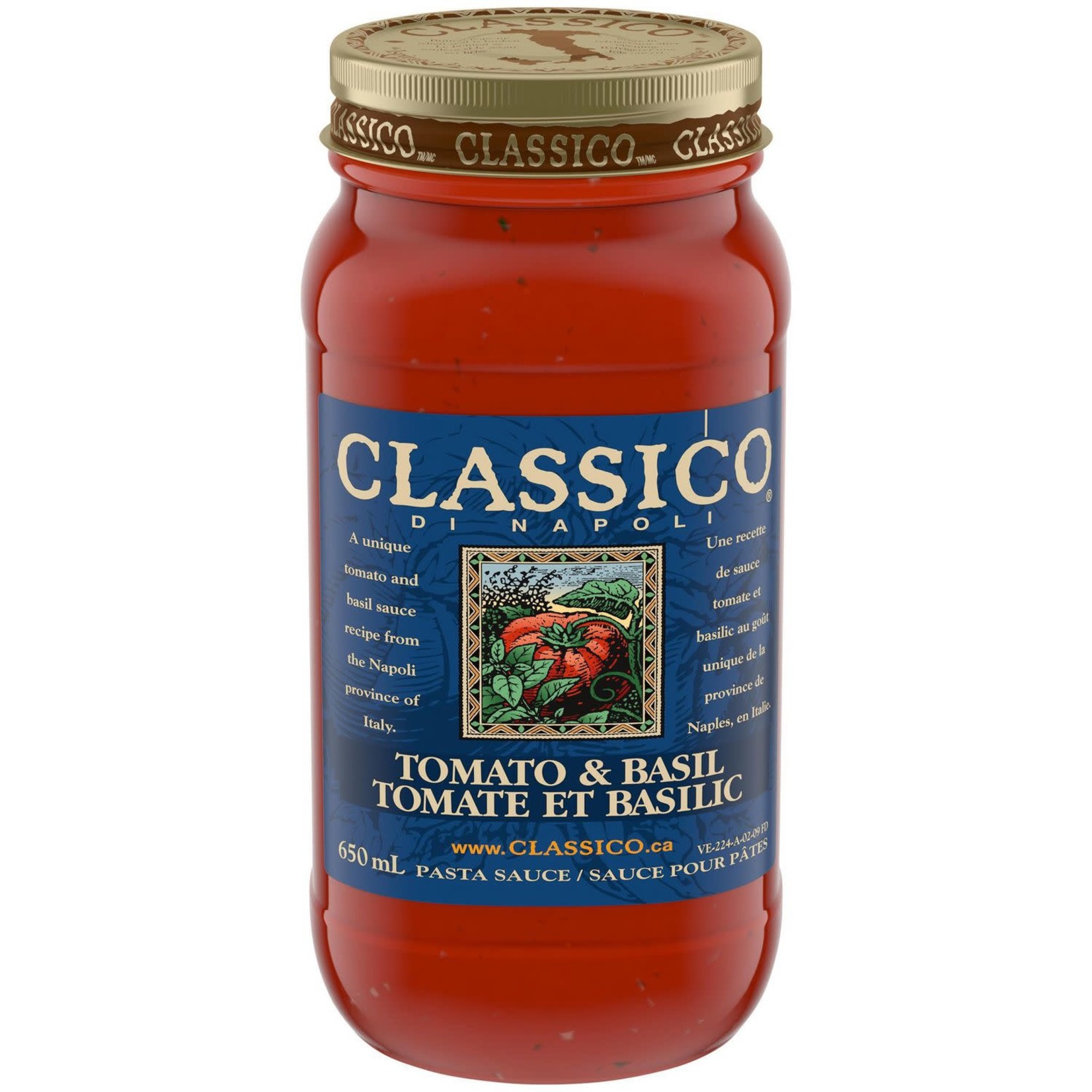 Classico Tomato & Basil Pasta Sauce 650ml