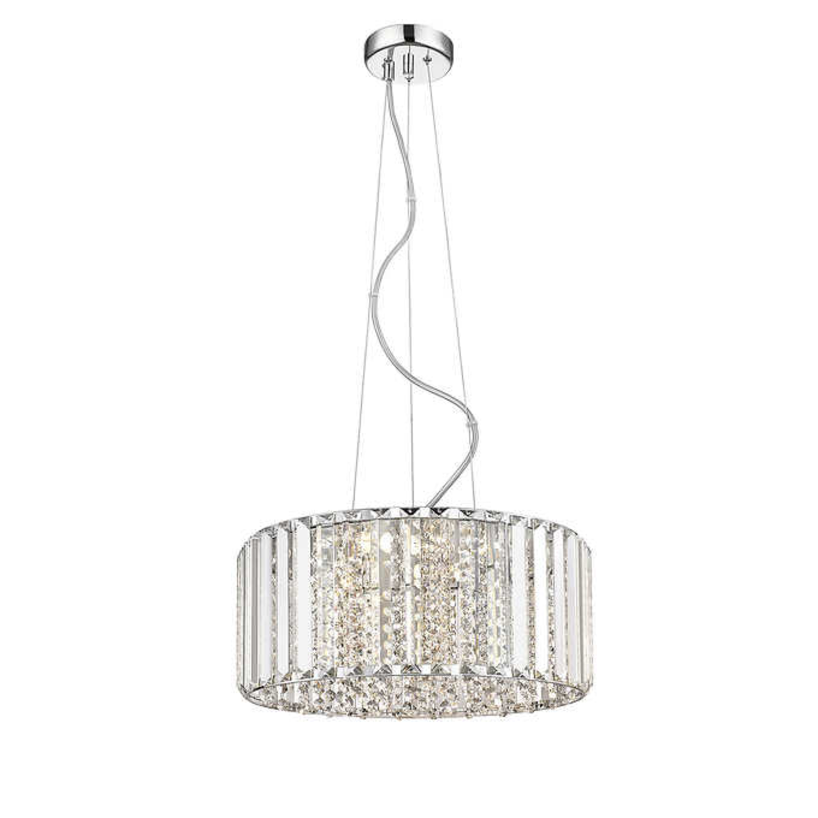 OVE Decors Patience LED Integrated Chandelier in Chrome with Crystal Accents