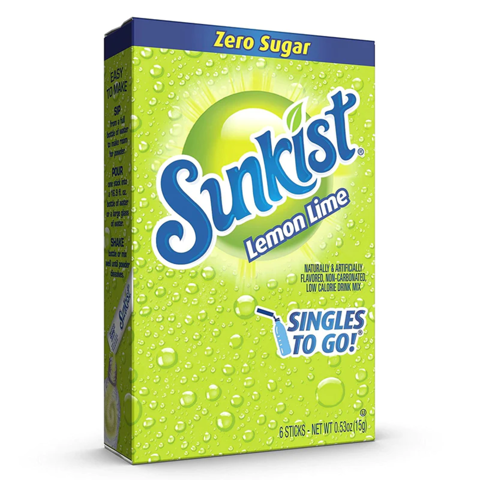 Singles to Go - Sunkist Lemon Lime- 6 Pack