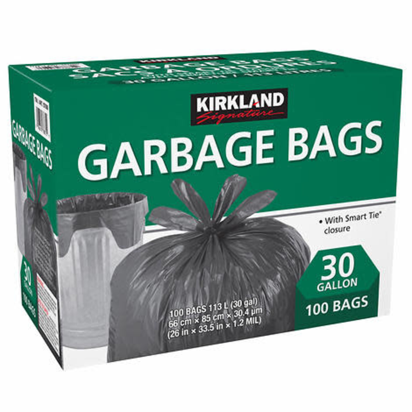 Kirkland Signature Garbage Bags 30Gal 100ct