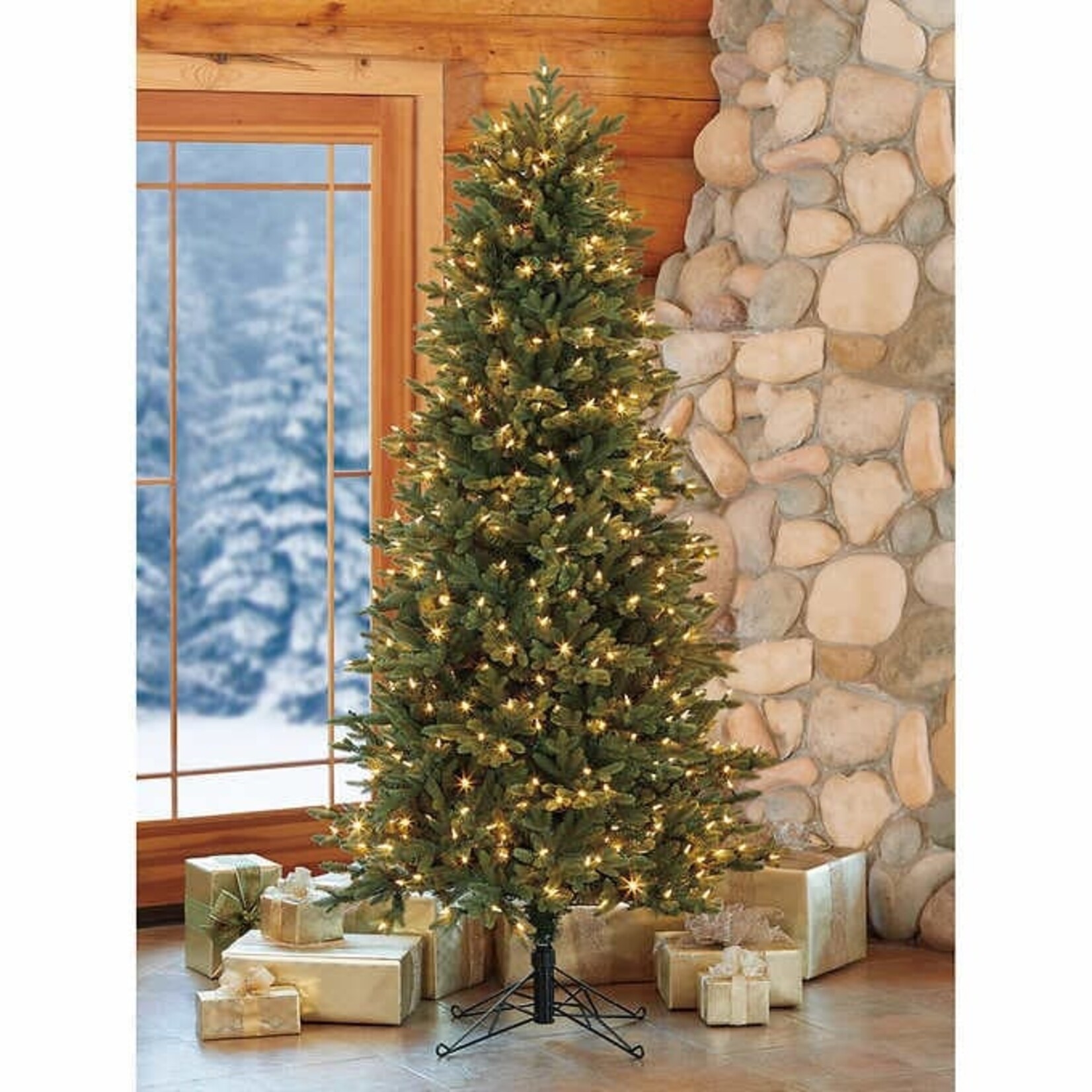 6.5 ft Pre-Lit Slim Aspen EZ Connect Artificial Christmas Tree, 450 SureBright LED Lights