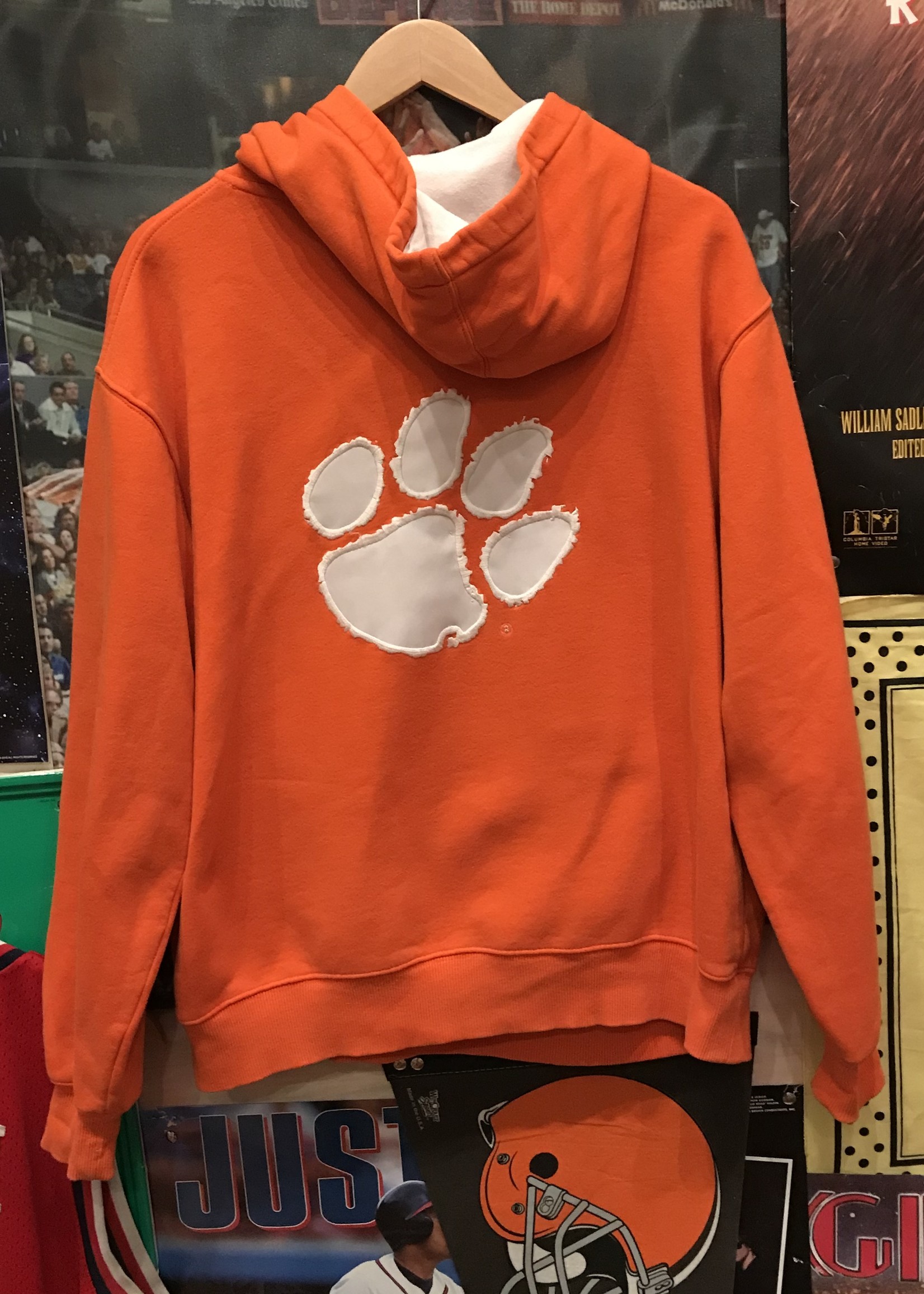 2410	champion clemson hoodie orange sz L