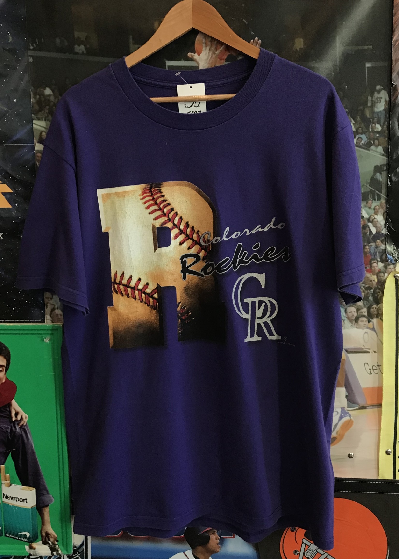 5697	1996 colorado rockies tee purple sz XL