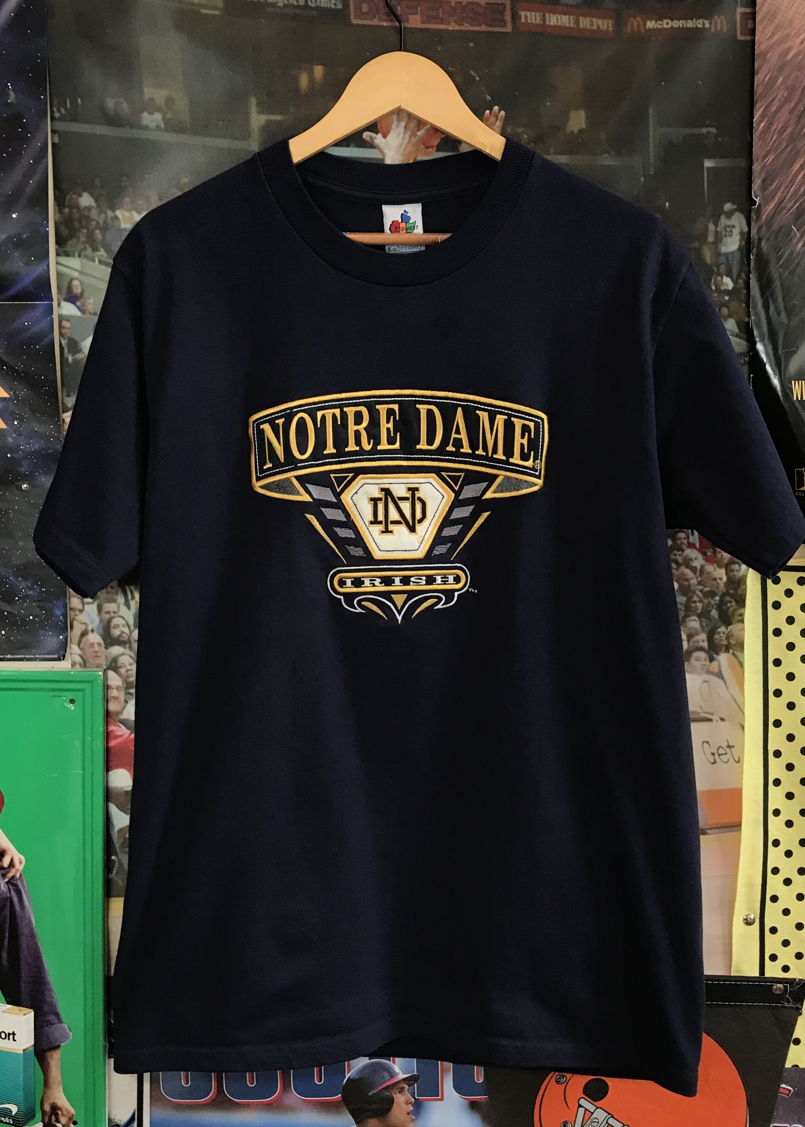 8773	embroidered notre dame tee navy sz M