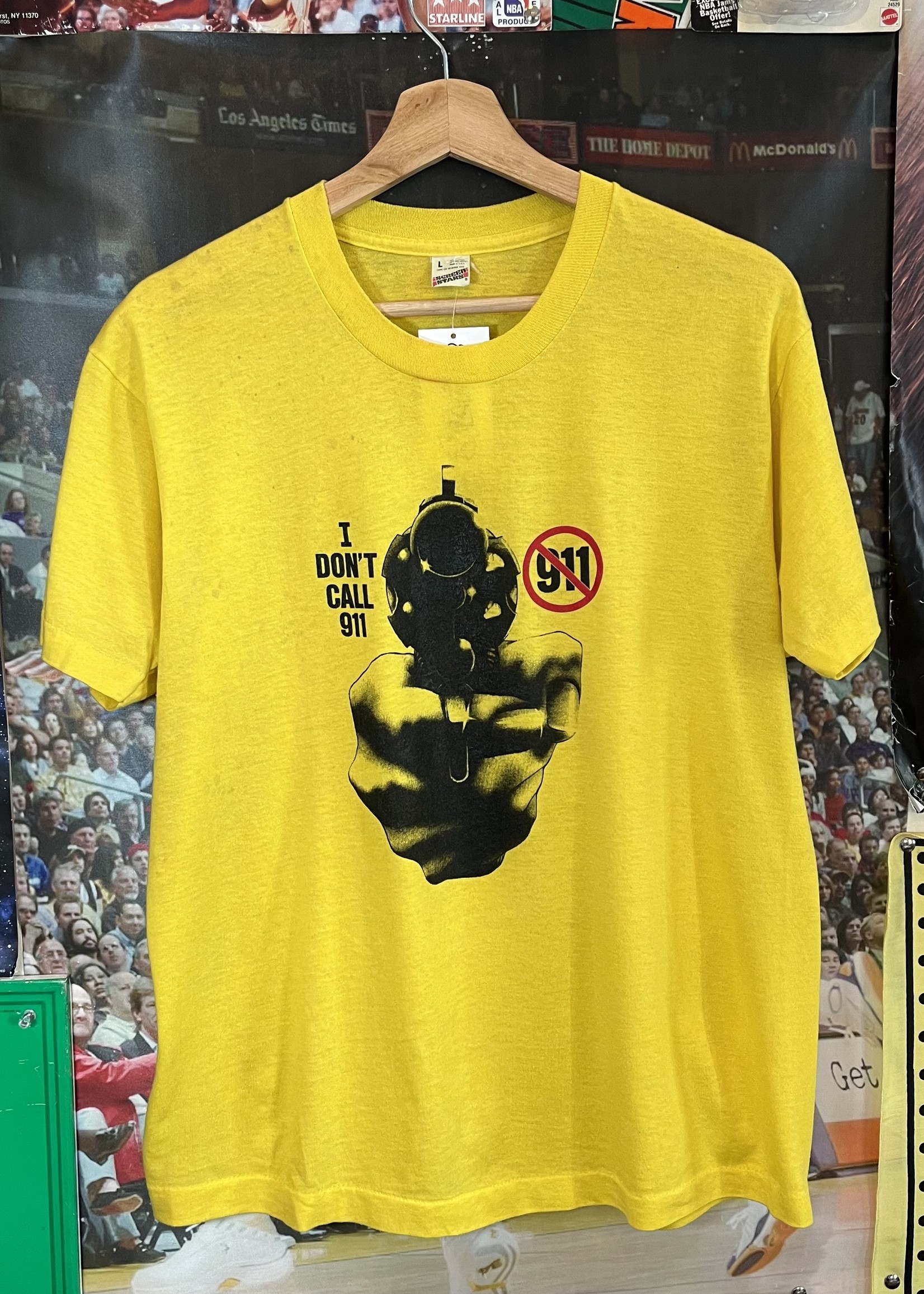 9963	i dont dial 911 yellow tee sz. M/L