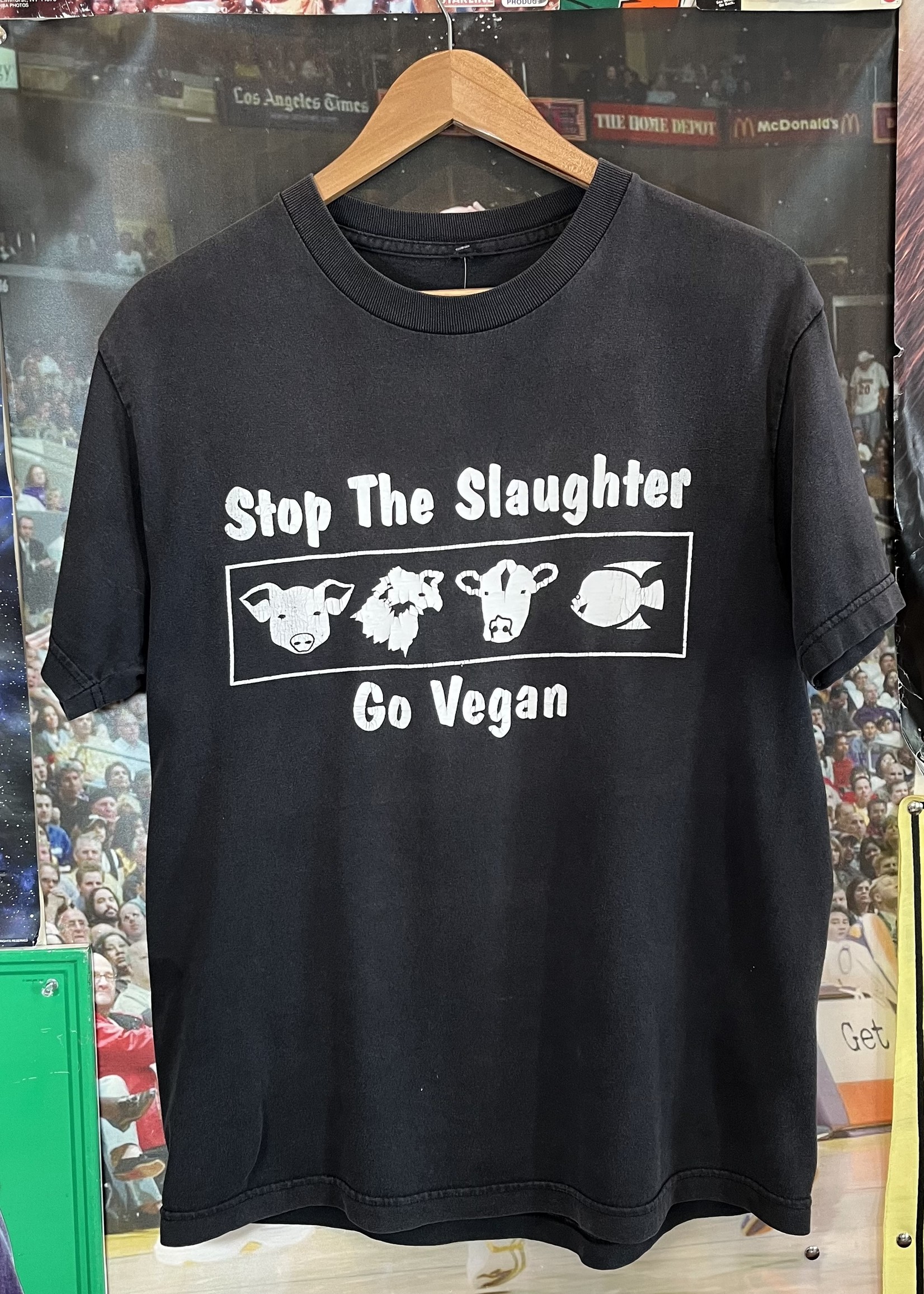 9979	stop the slaughter go vegan tee sz. M