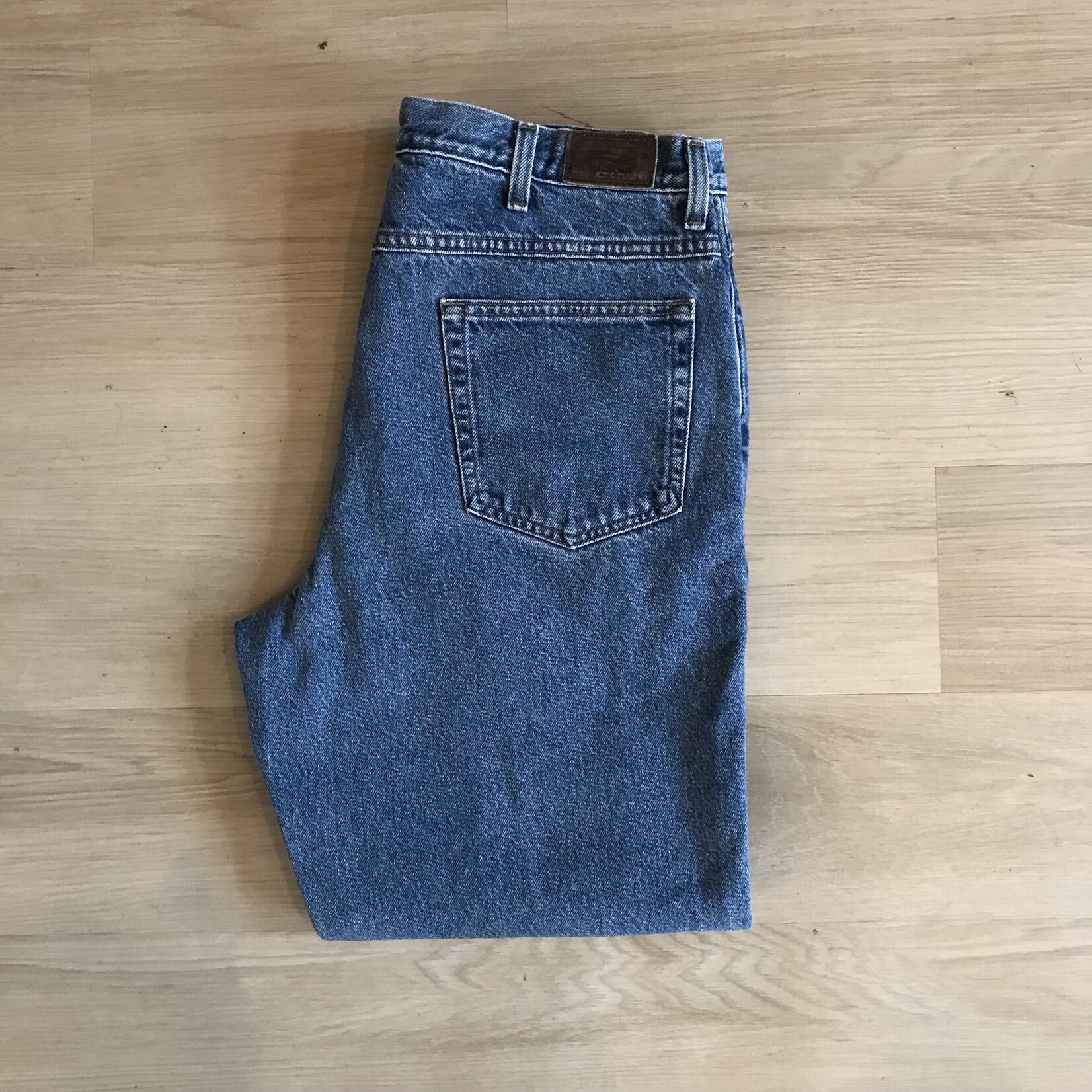 12095 ll bean flannel-lined jeans sz 35 x 29 - Selective