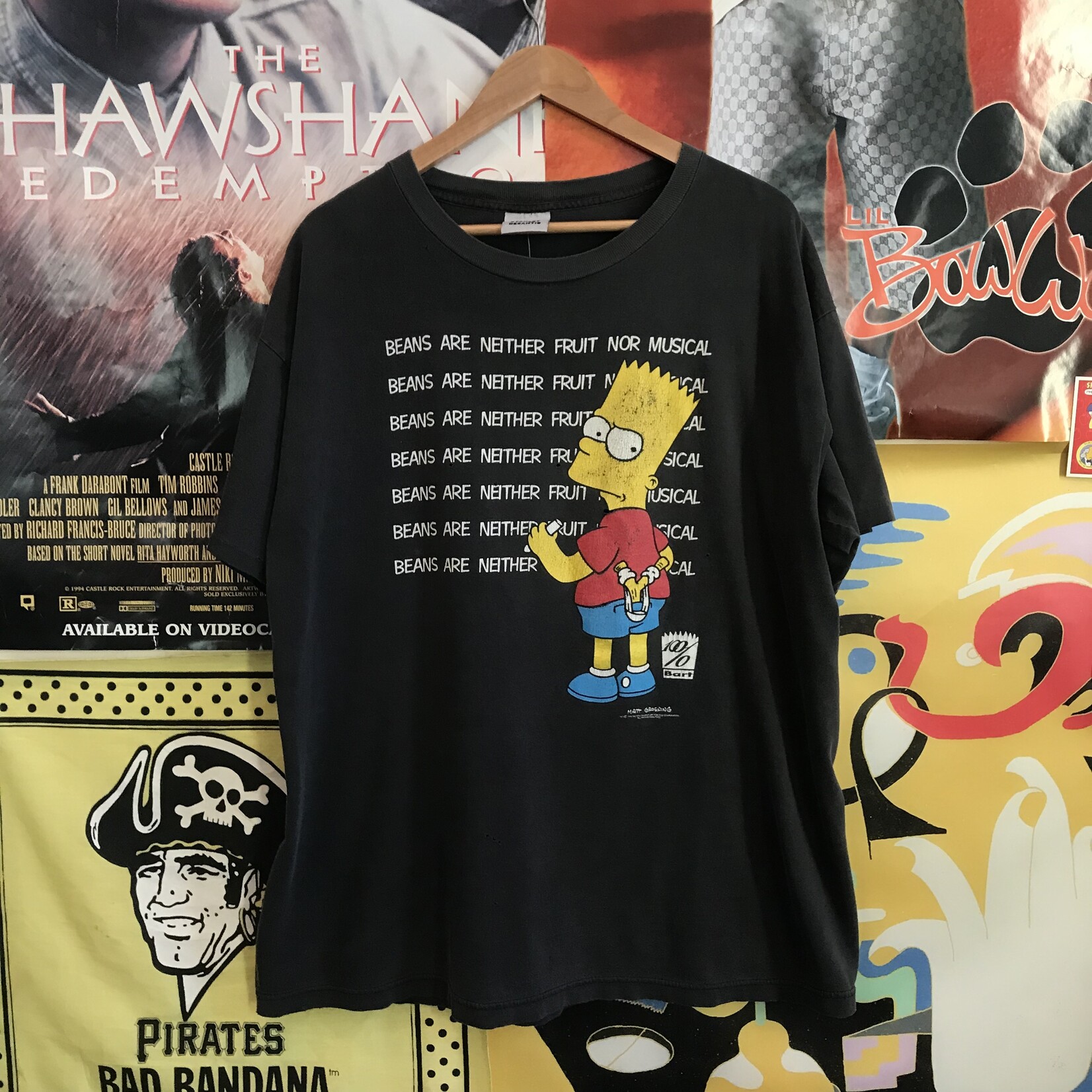 13137	1999 bart simpsons beans tee black sz XL