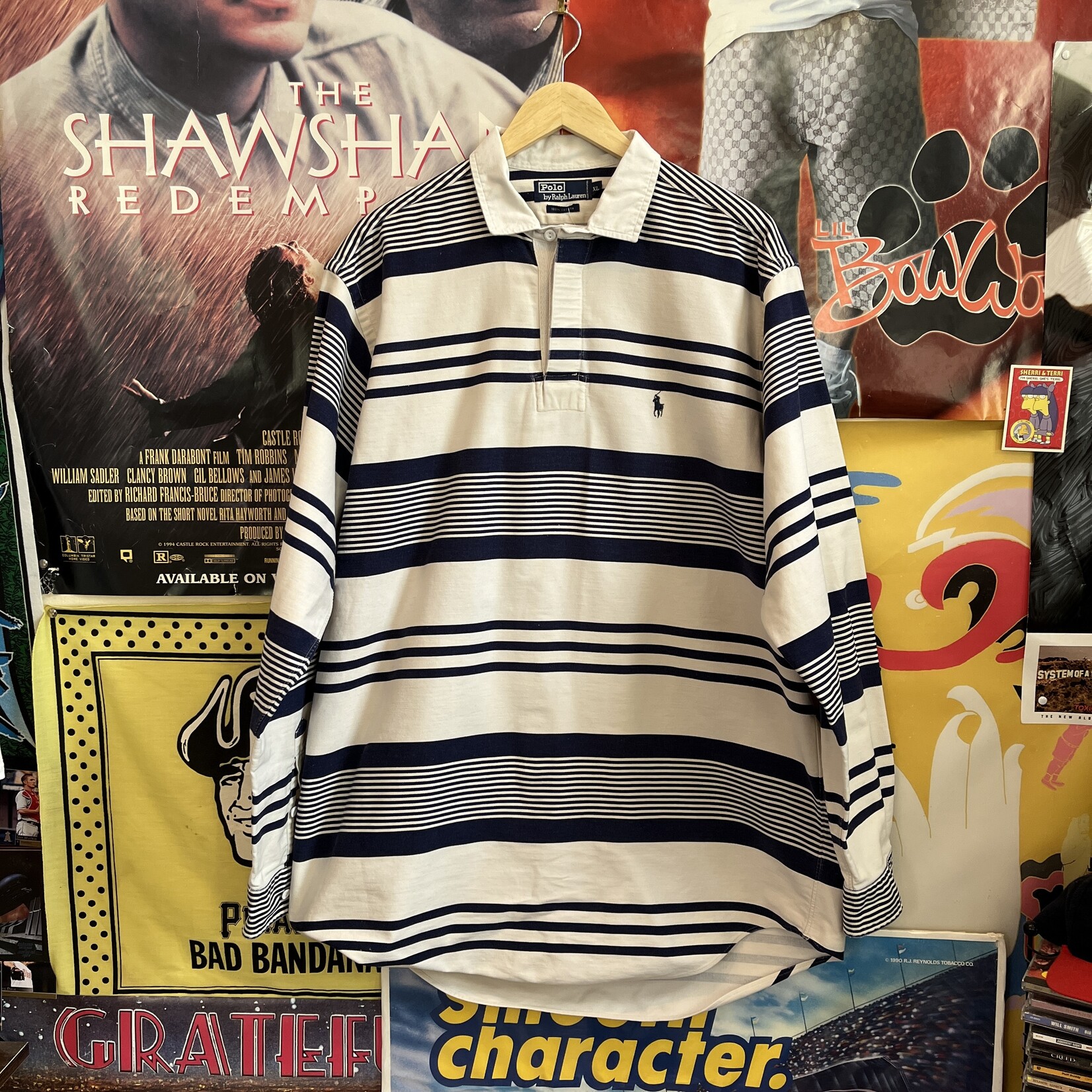 13900	polo button up/rugby navy/white sz. XL