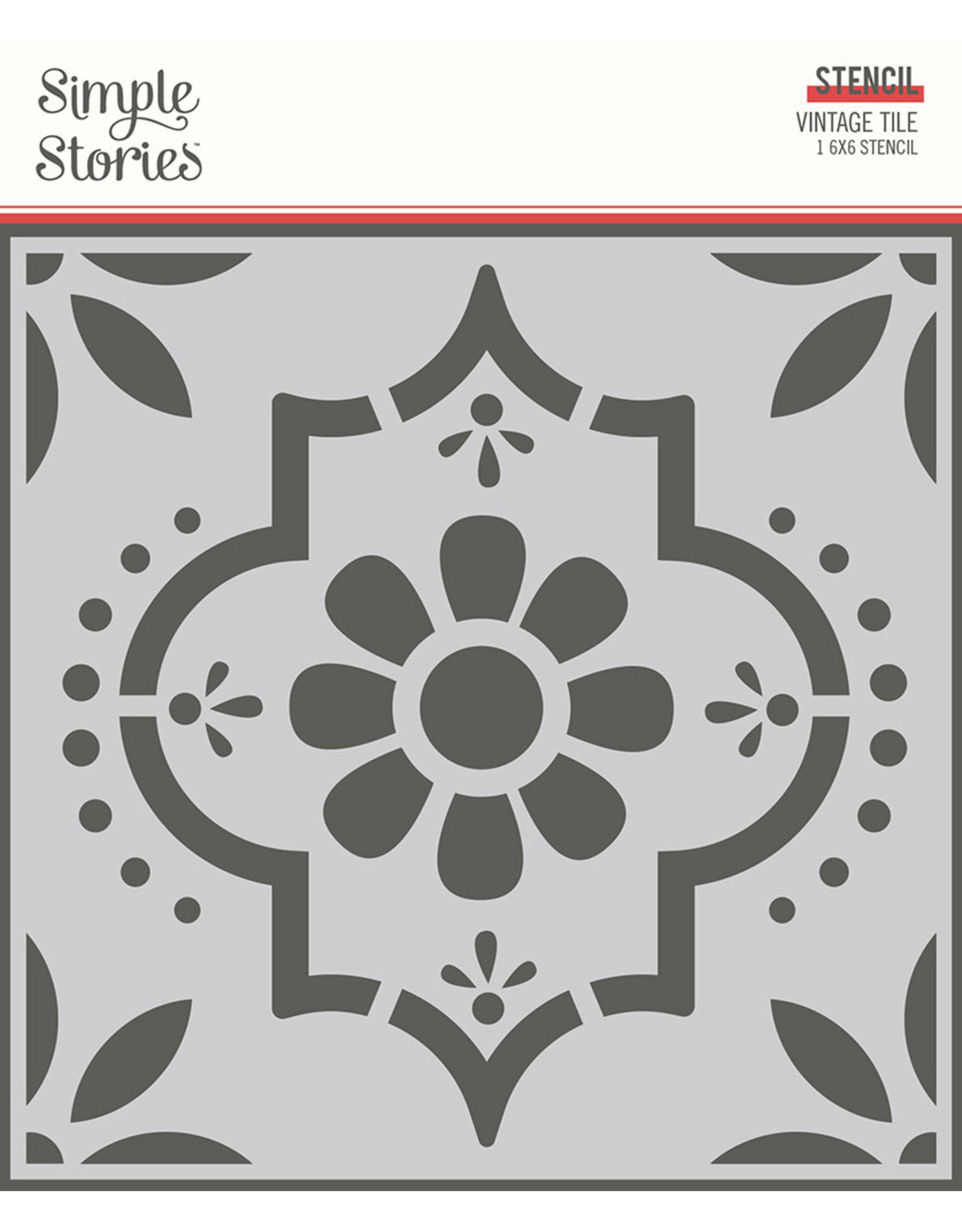 Simple Stories Apron Strings  -  6x6 Stencil- Vintage Tile