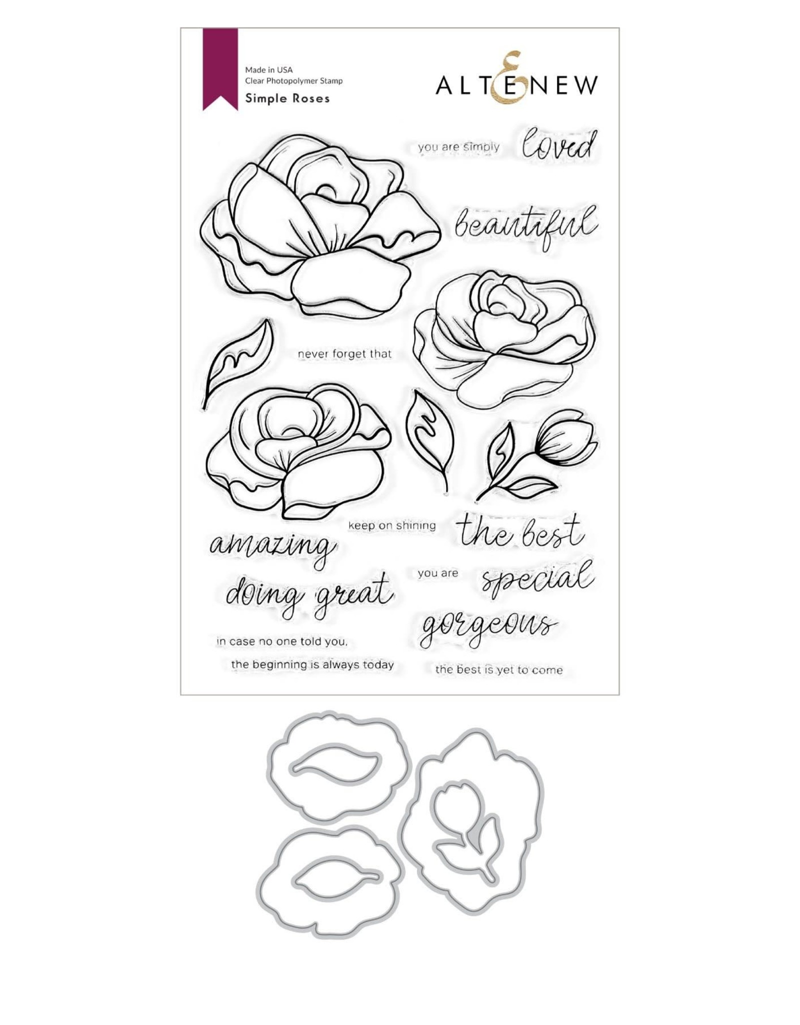 ALTENEW Simple Roses Stamp & Die Bundle