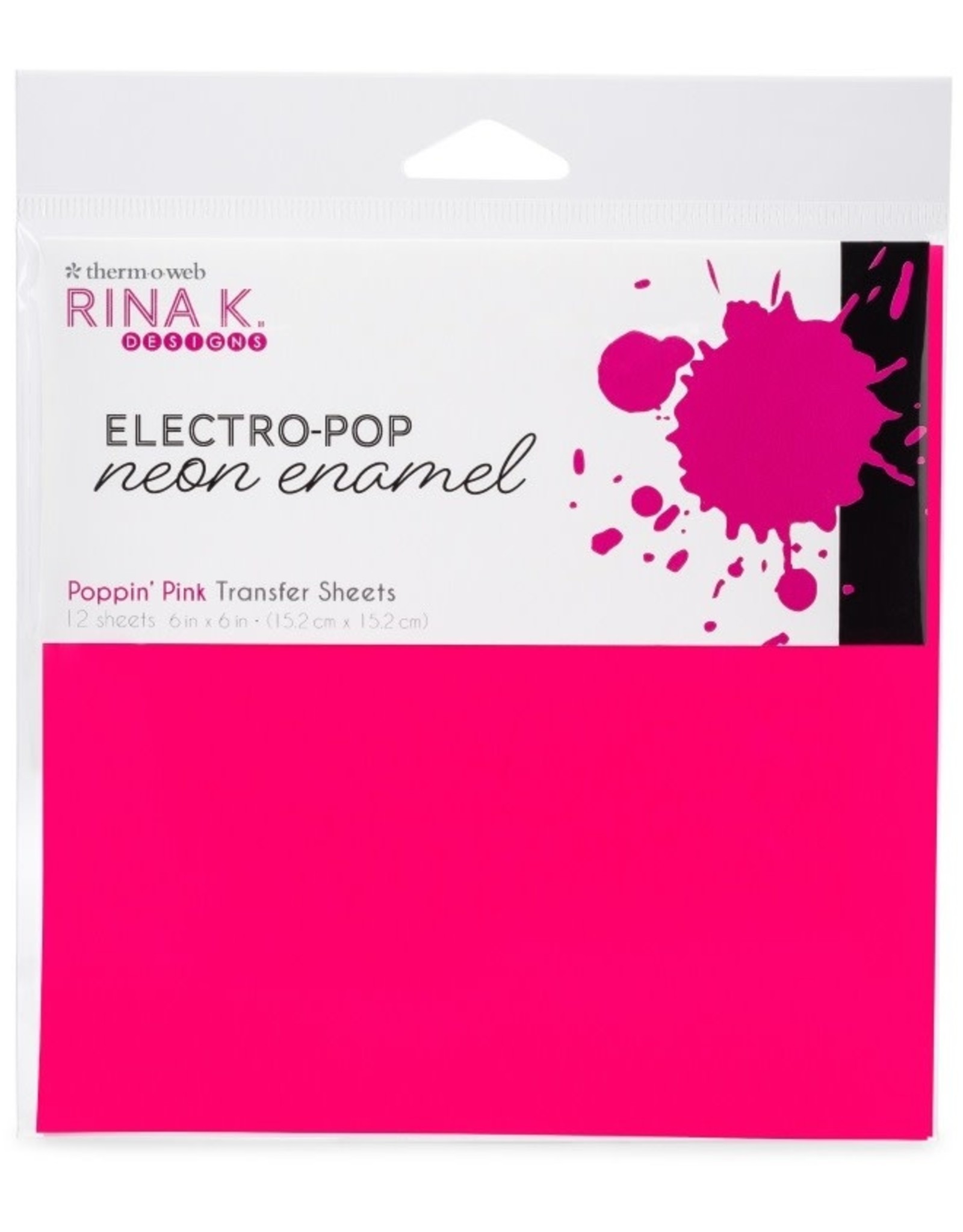 Gina K. Designs 6X6 Neon Enamel Transfer Sheets, Poppin' Pink