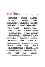 Limecitron Word Sheet - Family-Famille - White