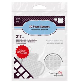 Scrapbook Adhesives 3D Foam Squares Mix - .25" x .5" x .08" - White