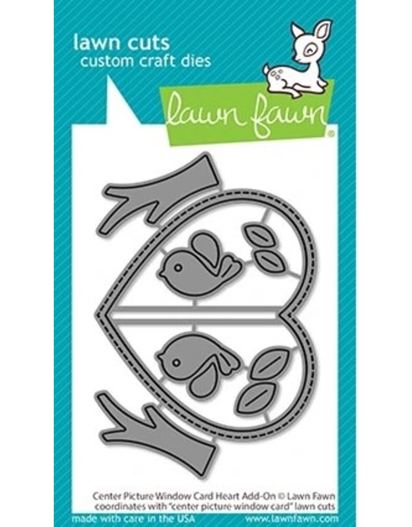 Lawn Fawn Center Picture Window Card Heart Add-On - Lawn Cuts