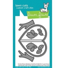 Lawn Fawn Center Picture Window Card Heart Add-On - Lawn Cuts