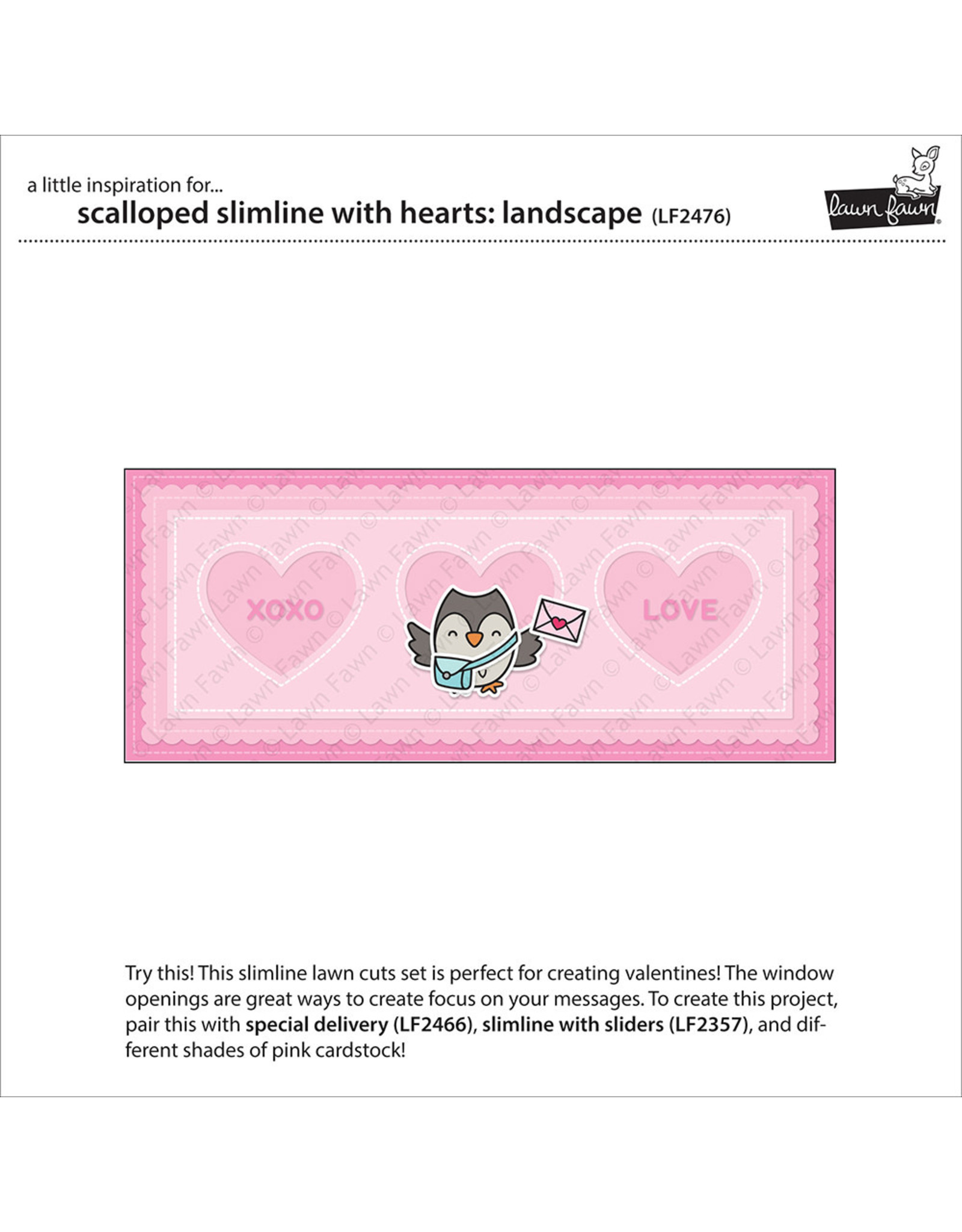 Lawn Fawn Scalloped Slimline With Hearts : Landscape - Lawn Cuts