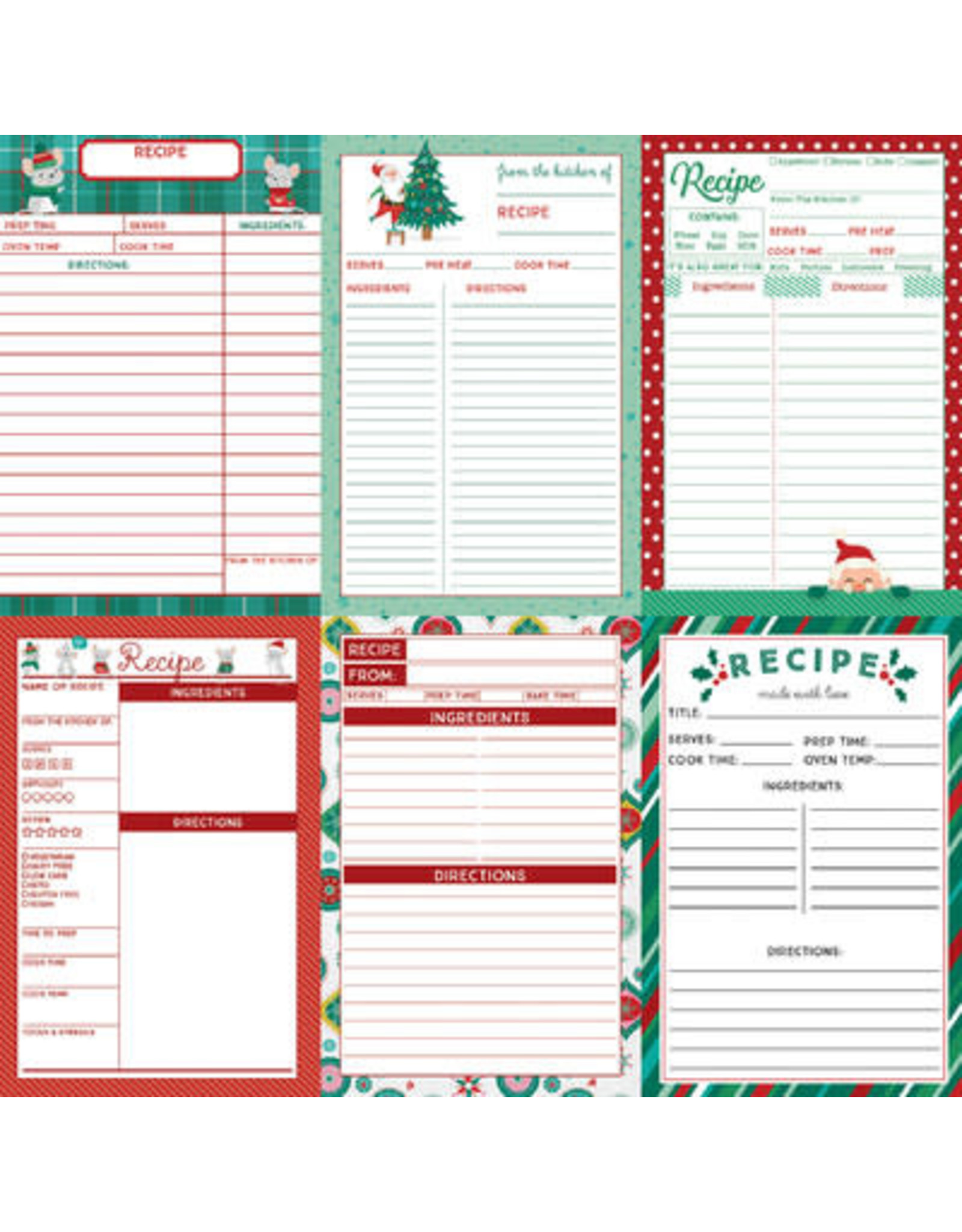 PHOTOPLAY 12X12 Recipe Card Paper, Not A Creature was Stirring - Vertical