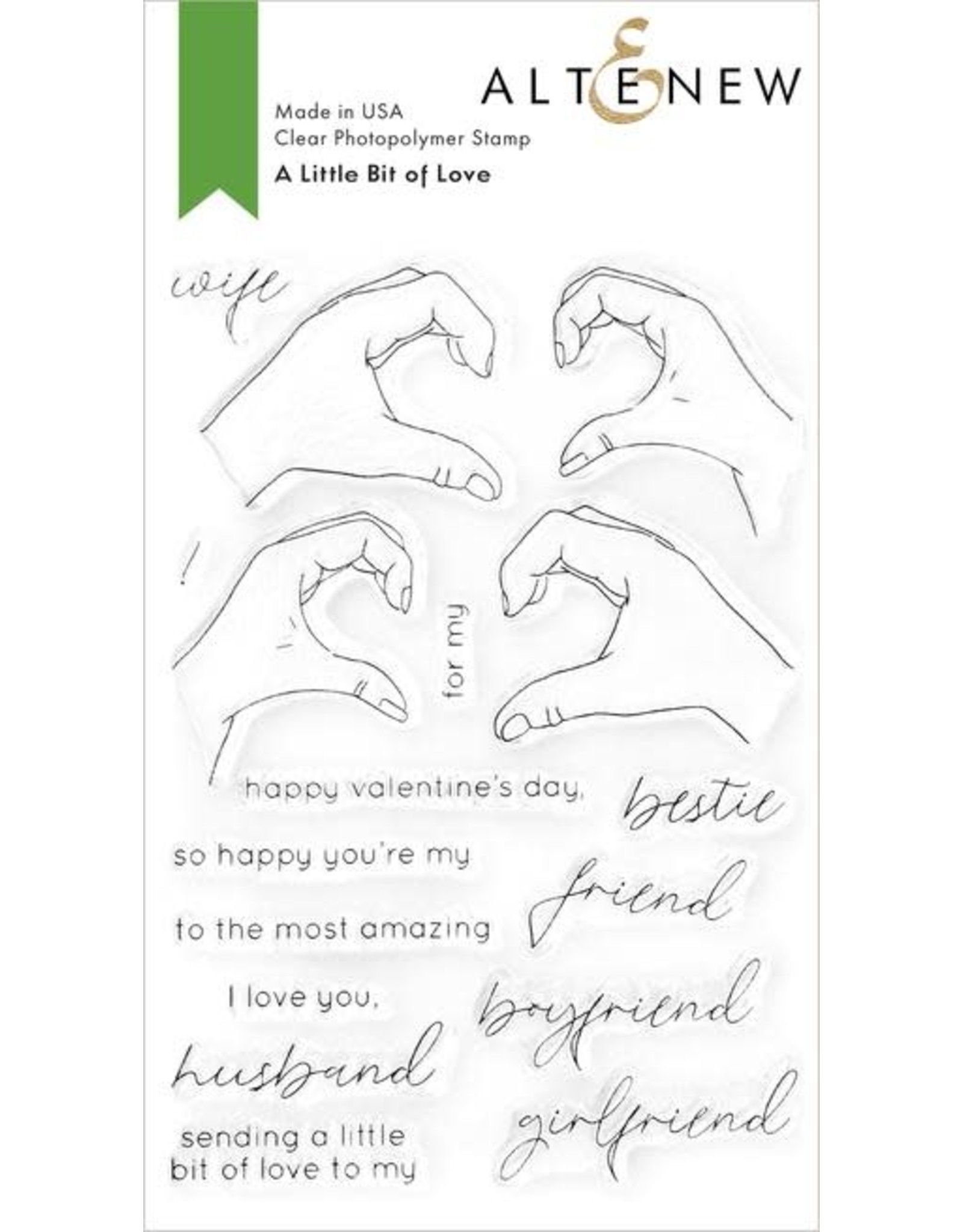 ALTENEW A Little Bit of Love Stamp & Die & Coloring Stencil Bundle