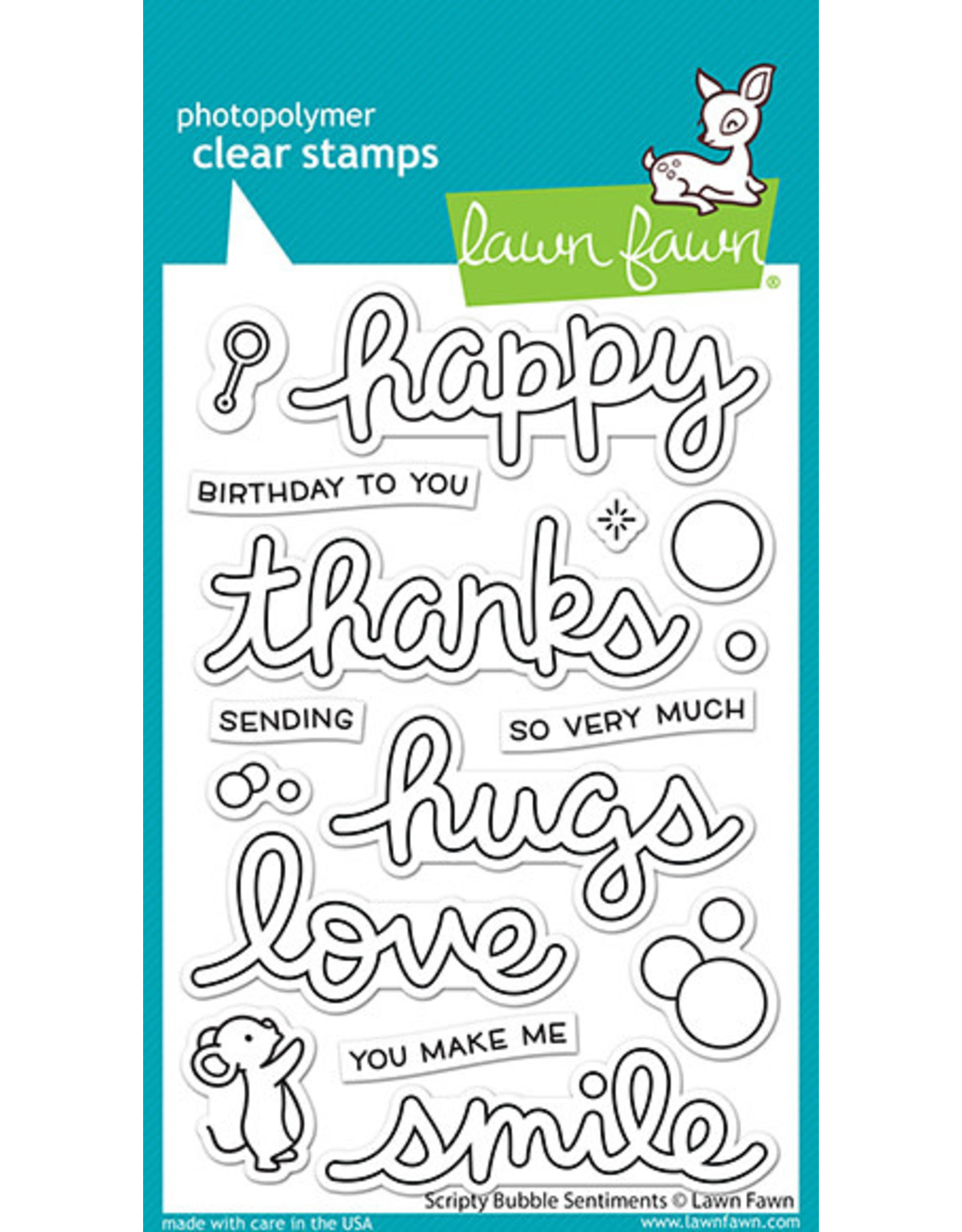 Lawn Fawn Scripty Bubble Sentiments - Clear Stamps