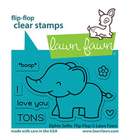 Lawn Fawn Elphie Selfie Flip-Flop - Clear Stamps