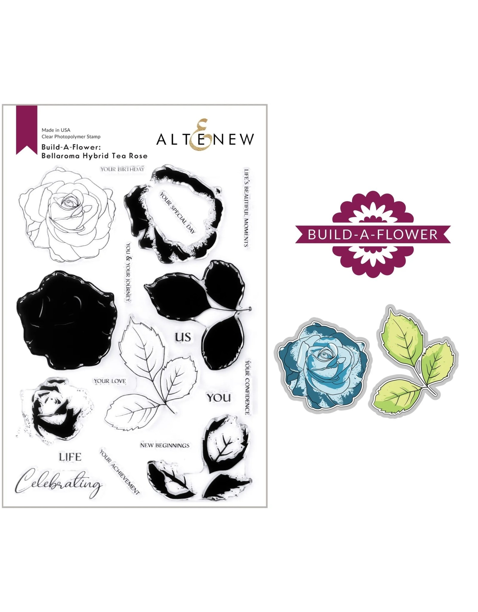 ALTENEW Build-A-Flower: Bellaroma Hybrid Tea Rose Layering Stamp & Die