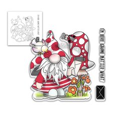 Polkadoodles I'M HERE GNOME MATTER WHAT - clear stamp set