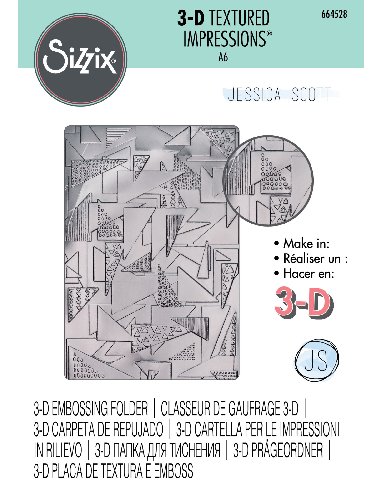 Sizzix Sizzix 3D Textured Embossing Folder: Doodle Triangles