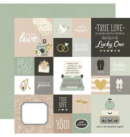 Simple Stories Happily Ever After - 2x2/4x4 Elements Designer Cardstock 12x12