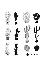Tim Holtz - Stampers Anonymous MOD CACTUS-CLING RUBBER STAMP SET